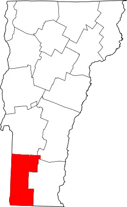 Karte von Bennington County innerhalb von Vermont