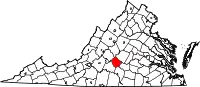 Karte von Appomattox County innerhalb von Virginia