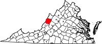 Karte von Bath County innerhalb von Virginia