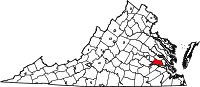 Karte von Charles City County innerhalb von Virginia