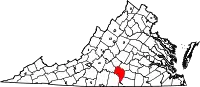 Karte von Charlotte County innerhalb von Virginia