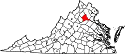 Karte von Culpeper County innerhalb von Virginia