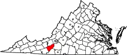 Karte von Floyd County innerhalb von Virginia