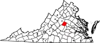 Karte von Fluvanna County innerhalb von Virginia
