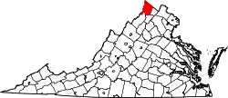 Karte von Frederick County innerhalb von Virginia