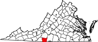 Karte von Henry County innerhalb von Virginia