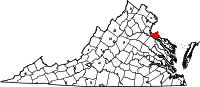 Karte von King George County innerhalb von Virginia