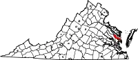 Karte von Middlesex County innerhalb von Virginia