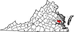 Karte von New Kent County innerhalb von Virginia