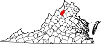 Karte von Page County innerhalb von Virginia