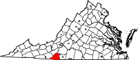 Karte von Patrick County innerhalb von Virginia