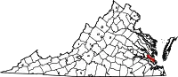 Karte von York County innerhalb von Virginia