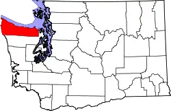 Karte von Clallam County innerhalb von Washington