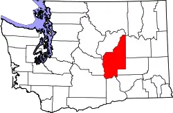 Karte von Grant County innerhalb von Washington