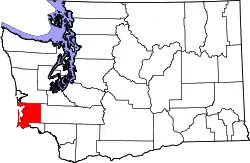 Karte von Pacific County innerhalb von Washington