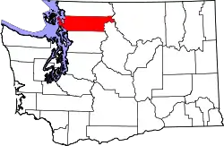 Karte von Skagit County innerhalb von Washington