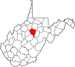 Karte von Lewis County innerhalb von West Virginia