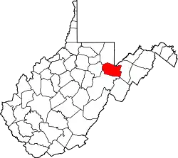 Karte von Tucker County innerhalb von West Virginia
