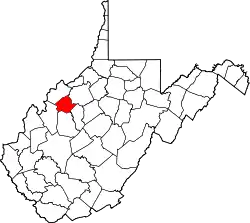 Karte von Wirt County innerhalb von West Virginia