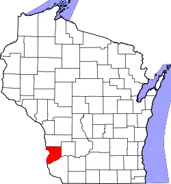 Karte von Crawford County innerhalb von Wisconsin