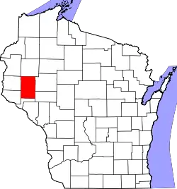 Karte von Dunn County innerhalb von Wisconsin