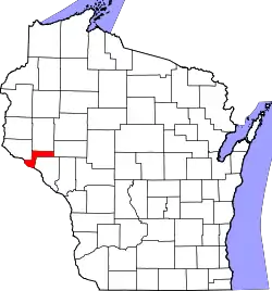 Karte von Pepin County innerhalb von Wisconsin