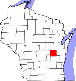 Karte von Winnebago County innerhalb von Wisconsin