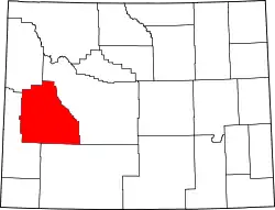 Karte von Sublette County innerhalb von Wyoming