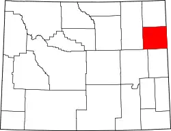 Karte von Weston County innerhalb von Wyoming
