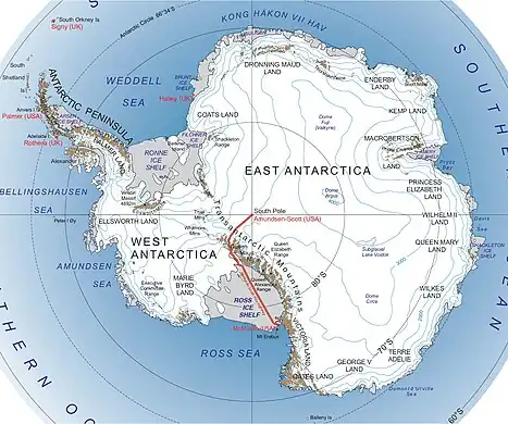 Verlauf der South Pole Traverse