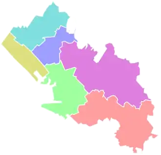 Karte der Stadtbezirke von Chiba