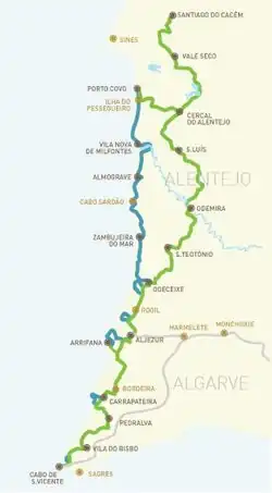 Karte des Wanderweges