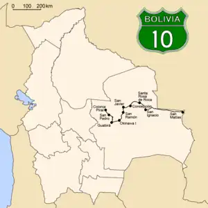Verlauf der Ruta 10
