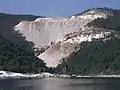 Ansicht heutiger Steinbrüche mit Verladestelle, Ostküste