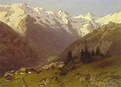 Alpenlandschaft bei Mürren im Berner Oberland (1913)