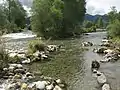 Einmündung der Lonka (rechts im Bild) in die Taurach