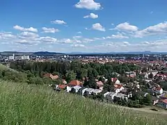 Stadtpark und Zentrum, Blick vom Kalvarienberg