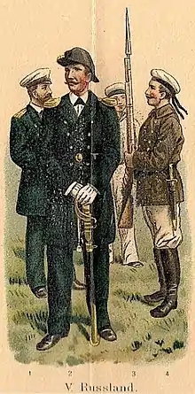 Russische Marineoffiziere gingen 1896 in Raheita an Land
