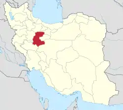 Lage der Provinz Markazi im Iran