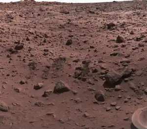 Das Landegebiet um die Sonde Viking&nbsp;1 in Chryse Planitia.