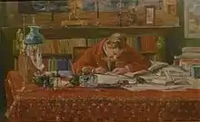 Émile Verhaeren an seinem Schreibtisch. Marthe Verhaeren, Museum Plantin-Moretus, Antwerpen