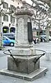 Distanzsäule (Kilometerstein) in Martigny (Schweiz)