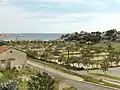 Blick auf den Plage du Verdon aus dem Ort heraus