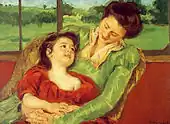 Mary Cassatt: Mère et enfant (Reine Lefebre and Margot before a Window), um 1902