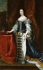 Godfrey Kneller: Mary II von England, 1690 (Diamanten-Parure !)