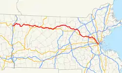 Karte der Massachusetts Route 2A