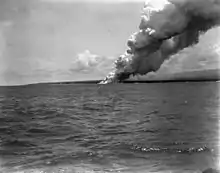 Abfluss der Lava ins Meer