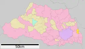 Lage Matsubushis in der Präfektur