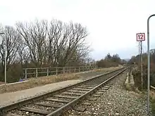 Grenzbrücke zwischen Österreich und Ungarn beim Bahnhof Loipersbach-Schattendorf im Strecken-km 25,434 (Blickrichtung nach Ungarn)