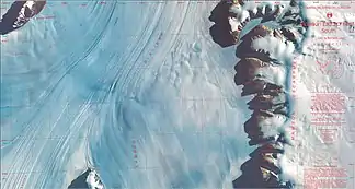 Satellitenaufnahme südliches Mawson Escarpment, Mac-Robertson-Land